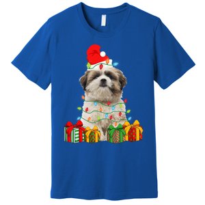 Xmas Shih Tzu Dog Christmas Lights Puppy Lover Meaningful Gift Premium T-Shirt