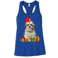 Xmas Shih Tzu Dog Christmas Lights Puppy Lover Meaningful Gift Women's Racerback Tank