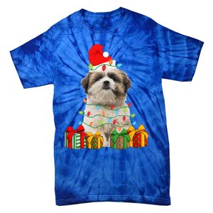 Xmas Shih Tzu Dog Christmas Lights Puppy Lover Meaningful Gift Tie-Dye T-Shirt