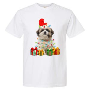 Xmas Shih Tzu Dog Christmas Lights Puppy Lover Meaningful Gift Garment-Dyed Heavyweight T-Shirt