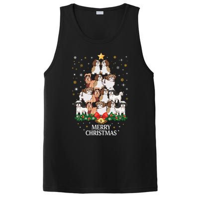 Xmas Shih Tzu Dog Tree Design For Boys Girls Shih Tzu Dog Gift PosiCharge Competitor Tank