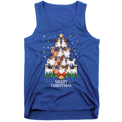 Xmas Shih Tzu Dog Tree Design For Boys Girls Shih Tzu Dog Gift Tank Top