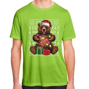 Xmas Style Ugly Santa Hat Grizzly Bear Christmas Gift Adult ChromaSoft Performance T-Shirt