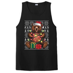 Xmas Style Ugly Santa Hat Grizzly Bear Christmas Gift PosiCharge Competitor Tank