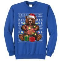 Xmas Style Ugly Santa Hat Grizzly Bear Christmas Gift Sweatshirt