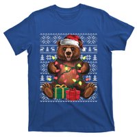 Xmas Style Ugly Santa Hat Grizzly Bear Christmas Gift T-Shirt