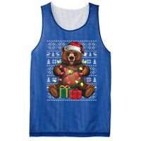 Xmas Style Ugly Santa Hat Grizzly Bear Christmas Gift Mesh Reversible Basketball Jersey Tank