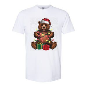 Xmas Style Ugly Santa Hat Grizzly Bear Christmas Gift Softstyle CVC T-Shirt