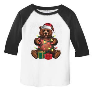 Xmas Style Ugly Santa Hat Grizzly Bear Christmas Gift Toddler Fine Jersey T-Shirt