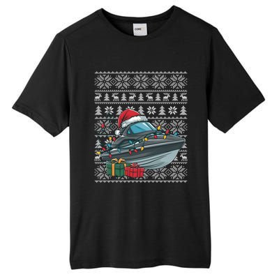 Xmas Style Ugly Santa Hat Jet Boat Christmas Gift Tall Fusion ChromaSoft Performance T-Shirt