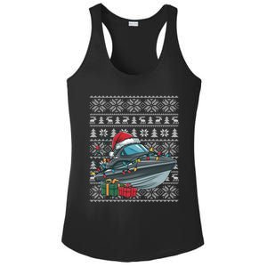 Xmas Style Ugly Santa Hat Jet Boat Christmas Gift Ladies PosiCharge Competitor Racerback Tank