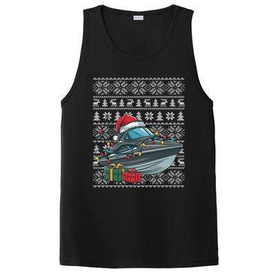 Xmas Style Ugly Santa Hat Jet Boat Christmas Gift PosiCharge Competitor Tank