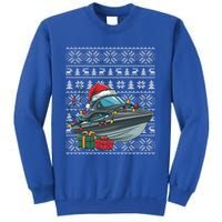 Xmas Style Ugly Santa Hat Jet Boat Christmas Gift Sweatshirt