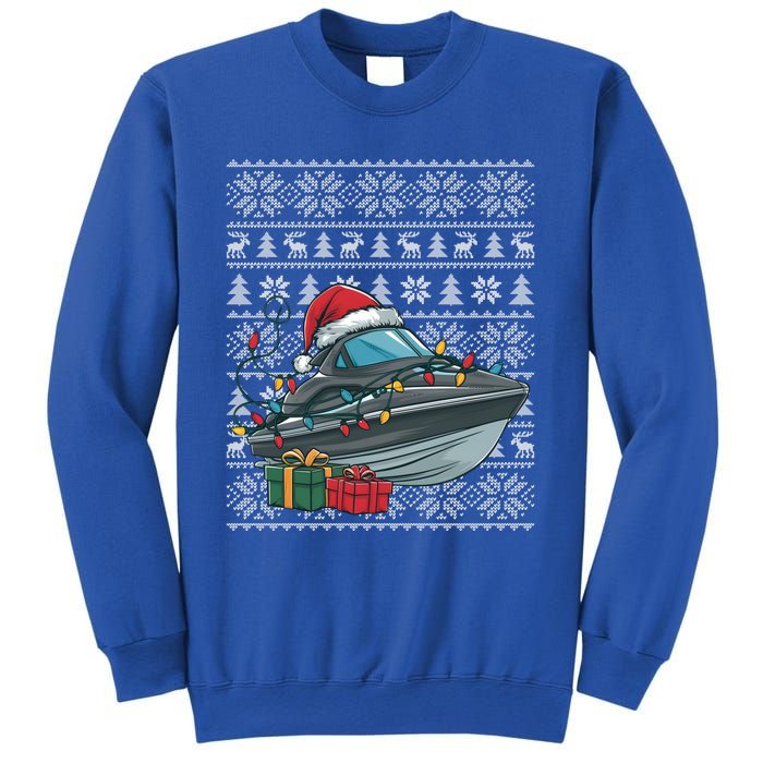 Xmas Style Ugly Santa Hat Jet Boat Christmas Gift Sweatshirt