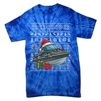 Xmas Style Ugly Santa Hat Jet Boat Christmas Gift Tie-Dye T-Shirt