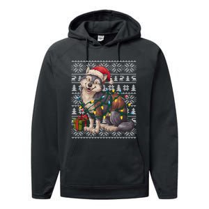 Xmas Style Ugly Santa Hat Wolf Christmas Cute Gift Performance Fleece Hoodie