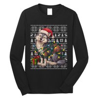 Xmas Style Ugly Santa Hat Wolf Christmas Cute Gift Long Sleeve Shirt