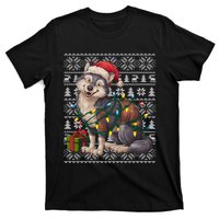 Xmas Style Ugly Santa Hat Wolf Christmas Cute Gift T-Shirt