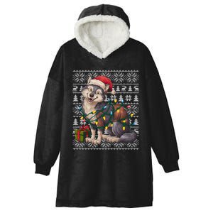 Xmas Style Ugly Santa Hat Wolf Christmas Cute Gift Hooded Wearable Blanket