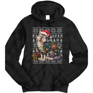 Xmas Style Ugly Santa Hat Wolf Christmas Cute Gift Tie Dye Hoodie