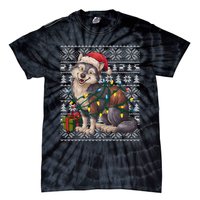 Xmas Style Ugly Santa Hat Wolf Christmas Cute Gift Tie-Dye T-Shirt