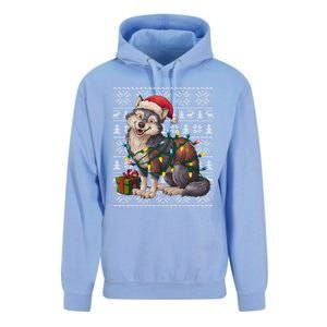 Xmas Style Ugly Santa Hat Wolf Christmas Cute Gift Unisex Surf Hoodie