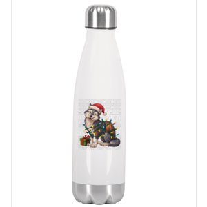 Xmas Style Ugly Santa Hat Wolf Christmas Cute Gift Stainless Steel Insulated Water Bottle