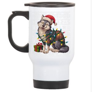 Xmas Style Ugly Santa Hat Wolf Christmas Cute Gift Stainless Steel Travel Mug