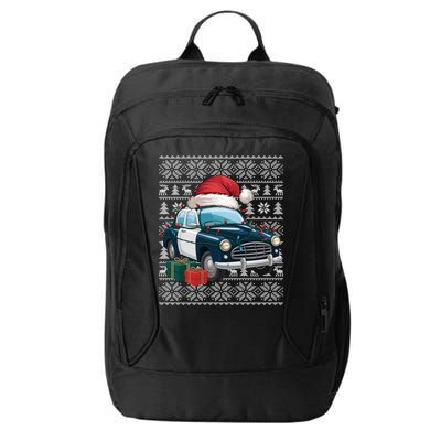 Xmas Style Ugly Santa Hat Police Car Christmas Gift City Backpack