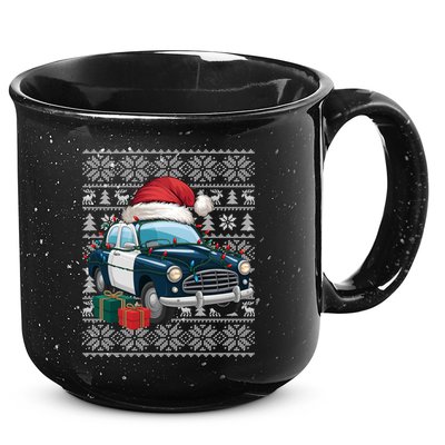 Xmas Style Ugly Santa Hat Police Car Christmas Gift 15oz Campfire Ceramic Mug