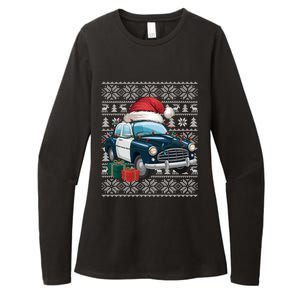 Xmas Style Ugly Santa Hat Police Car Christmas Gift Womens CVC Long Sleeve Shirt