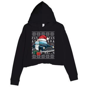 Xmas Style Ugly Santa Hat Police Car Christmas Gift Crop Fleece Hoodie