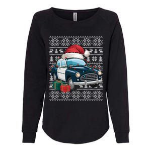 Xmas Style Ugly Santa Hat Police Car Christmas Gift Womens California Wash Sweatshirt