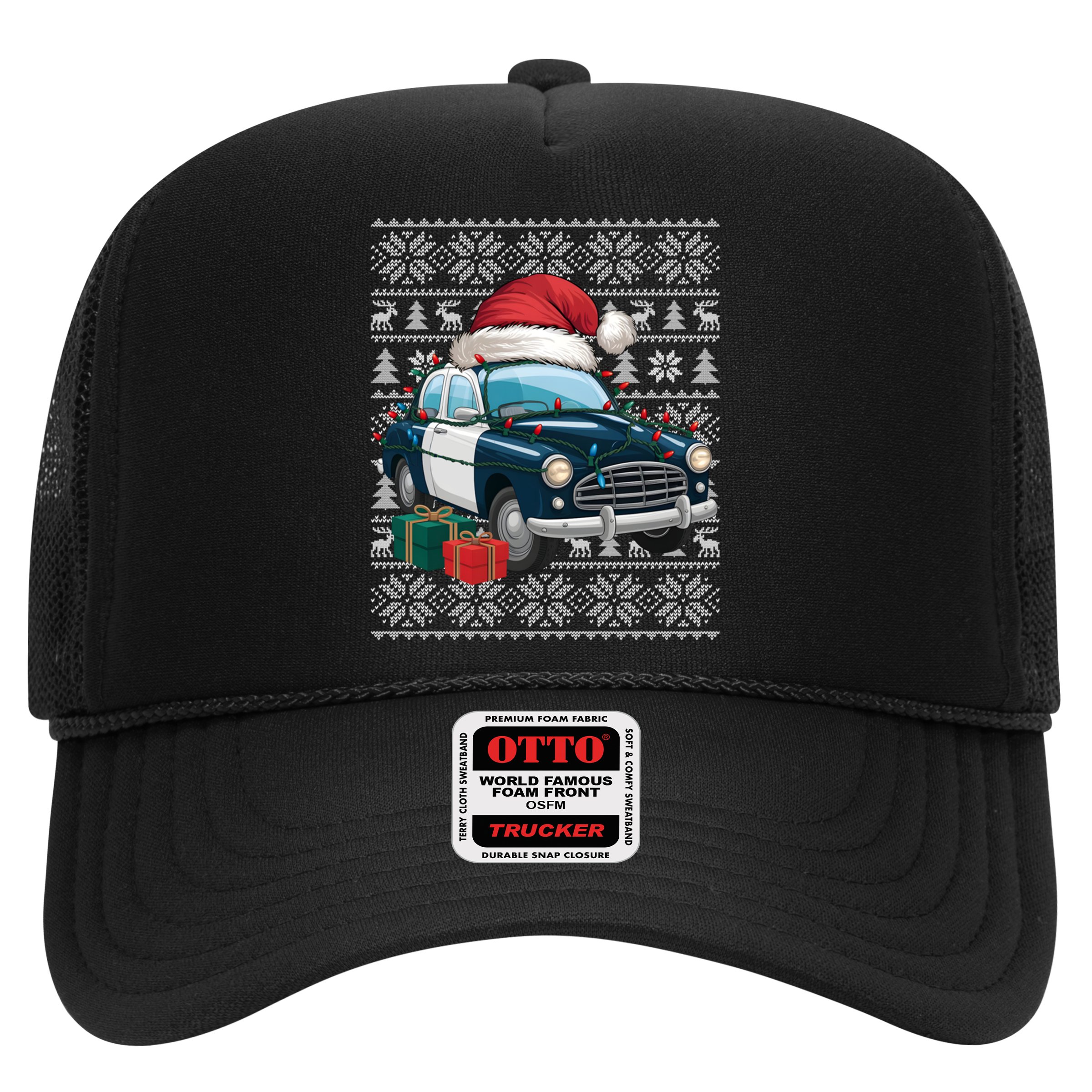 Xmas Style Ugly Santa Hat Police Car Christmas Gift Hat