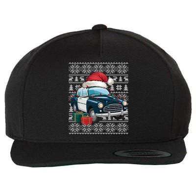 Xmas Style Ugly Santa Hat Police Car Christmas Gift Wool Snapback Cap