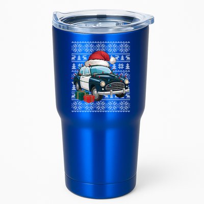 Xmas Style Ugly Santa Hat Police Car Christmas Gift Tumbler