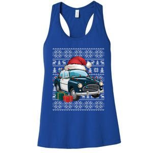 Xmas Style Ugly Santa Hat Police Car Christmas Gift Women's Racerback Tank