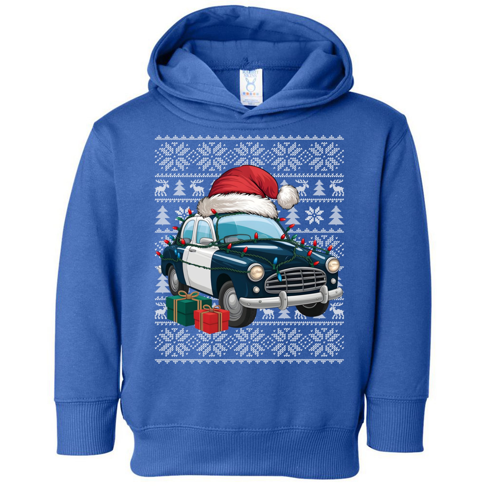 Xmas Style Ugly Santa Hat Police Car Christmas Gift Toddler Hoodie