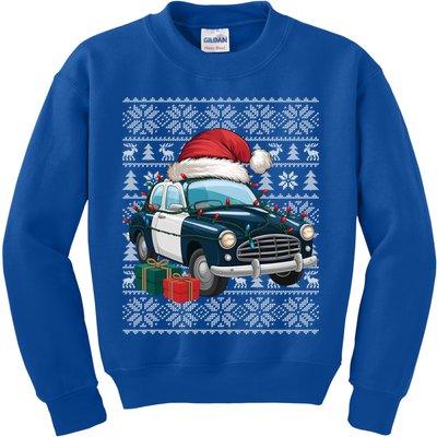 Xmas Style Ugly Santa Hat Police Car Christmas Gift Kids Sweatshirt