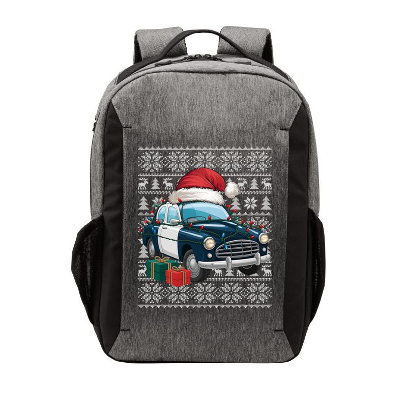 Xmas Style Ugly Santa Hat Police Car Christmas Gift Vector Backpack