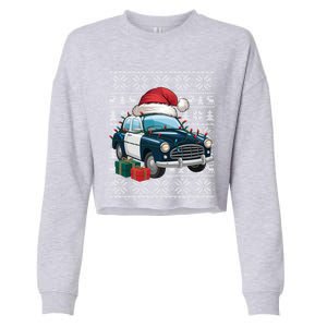 Xmas Style Ugly Santa Hat Police Car Christmas Gift Cropped Pullover Crew