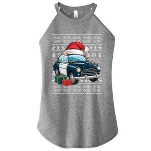 Xmas Style Ugly Santa Hat Police Car Christmas Gift Women's Perfect Tri Rocker Tank