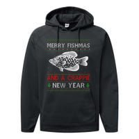 Xmas Santa Ugly Merry Fishmas Crappie Fish Christmas Performance Fleece Hoodie