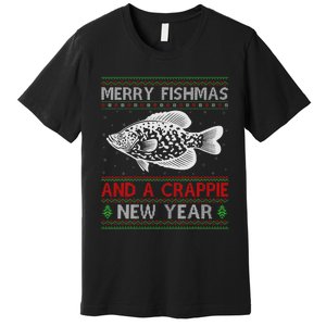 Xmas Santa Ugly Merry Fishmas Crappie Fish Christmas Premium T-Shirt