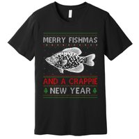 Xmas Santa Ugly Merry Fishmas Crappie Fish Christmas Premium T-Shirt