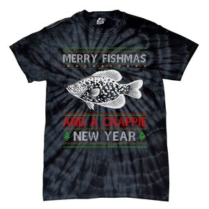 Xmas Santa Ugly Merry Fishmas Crappie Fish Christmas Tie-Dye T-Shirt