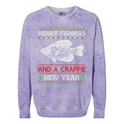 Xmas Santa Ugly Merry Fishmas Crappie Fish Christmas Meaningful Gift Colorblast Crewneck Sweatshirt