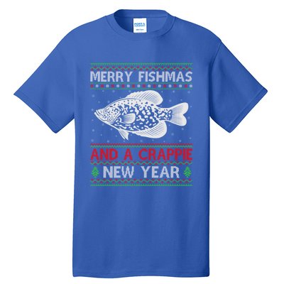 Xmas Santa Ugly Merry Fishmas Crappie Fish Christmas Meaningful Gift Tall T-Shirt