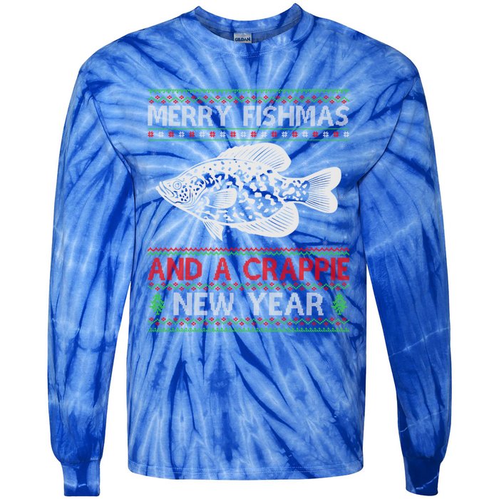 Xmas Santa Ugly Merry Fishmas Crappie Fish Christmas Meaningful Gift Tie-Dye Long Sleeve Shirt