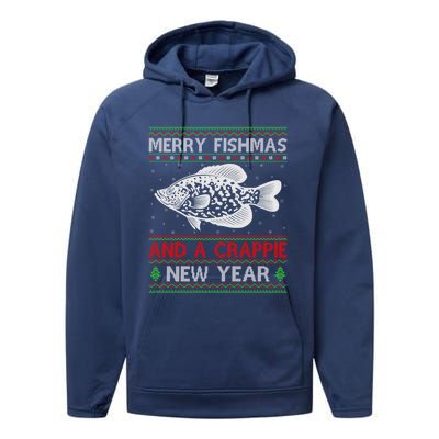 Xmas Santa Ugly Merry Fishmas Crappie Fish Christmas Meaningful Gift Performance Fleece Hoodie